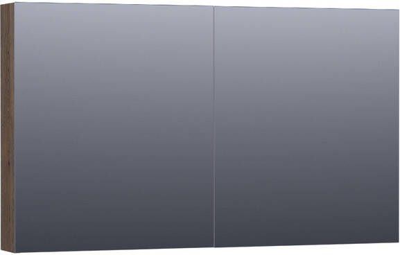 BRAUER Plain Spiegelkast 120x70x15cm 2 links rechtsdraaiende spiegeldeuren hout black oak SK-PL120BO - Foto 1