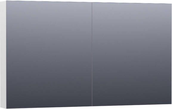 BRAUER Plain Spiegelkast 120x70x15cm 2 links rechtsdraaiende spiegeldeuren MDF hoogglans wit SK-PL120HW - Foto 1