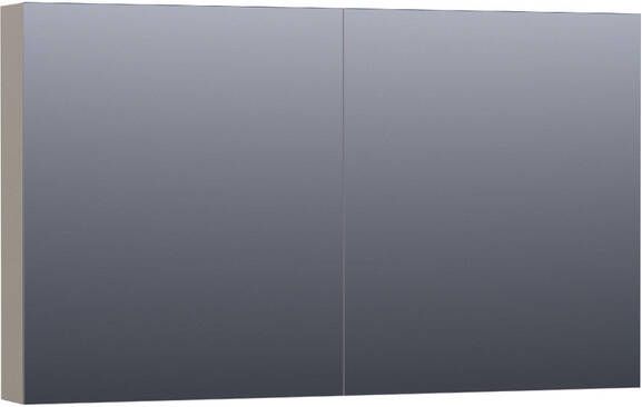 Saniclass Plain Spiegelkast 120x70x15cm 2 links rechtsdraaiende spiegeldeuren MDF mat taupe SK-PL120MT