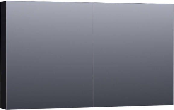 Saniclass Plain Spiegelkast 120x70x15cm 2 links rechtsdraaiende spiegeldeuren MDF mat zwart SK-PL120MZ
