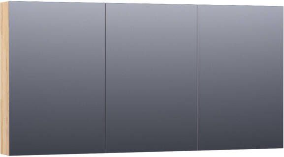 BRAUER Plain Spiegelkast 140x70x15cm 3 links- en rechtsdraaiende spiegeldeuren hout grey oak SK-PL140GO - Foto 1