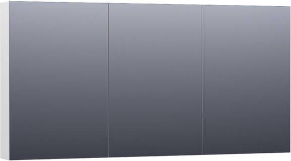 BRAUER Plain Spiegelkast 140x70x15cm 3 links- en rechtsdraaiende spiegeldeuren MDF hoogglans wit SK-PL140HW - Foto 1