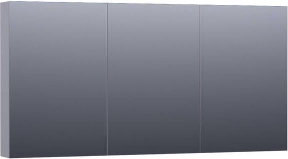 Saniclass Plain Spiegelkast 140x70x15cm 3 links- en rechtsdraaiende spiegeldeuren MDF mat grijs SK-PL140MG