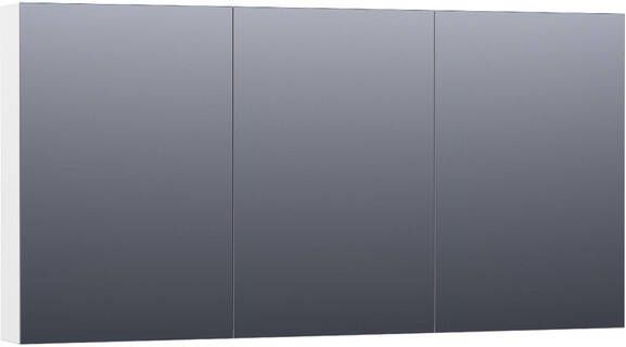 BRAUER Plain Spiegelkast 140x70x15cm 3 links- en rechtsdraaiende spiegeldeuren MDF mat wit SK-PL140MW - Foto 1