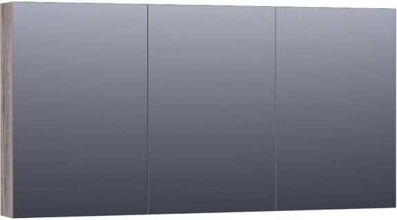 BRAUER Plain Spiegelkast 140x70x15cm 3 links- en rechtsdraaiende spiegeldeuren MFC grey Canyon SK-PL140GC - Foto 1
