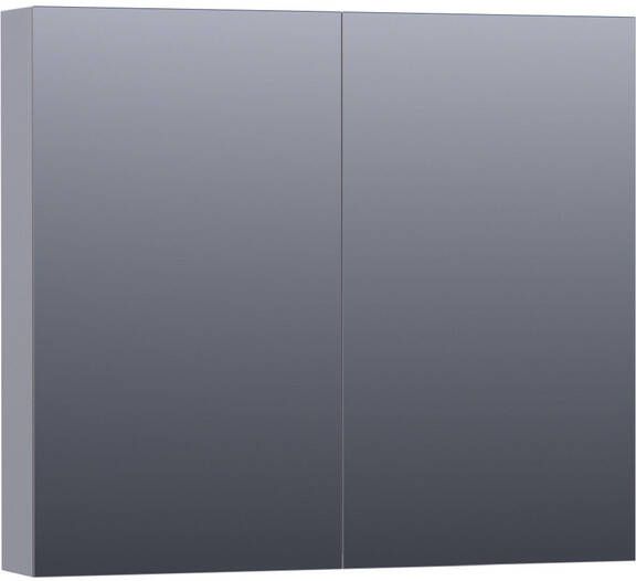 BRAUER Plain Spiegelkast 80x70x15cm 2 links rechtsdraaiende spiegeldeuren MDF mat grijs SK-PL80MG - Foto 1