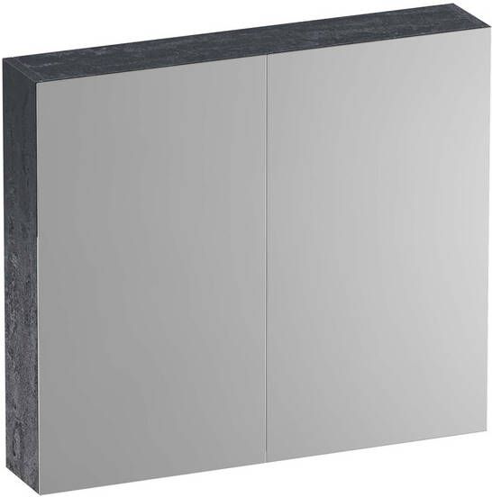 BRAUER Plain Spiegelkast 80x70x15cm 2 links rechtsdraaiende spiegeldeuren MFC Metal SK-PL80ME - Foto 1