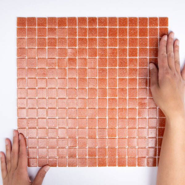 The Mosaic Factory Amsterdam mozaïektegel 2x2x0.4cm voor wand en vloer voor binnen en buiten vierkant Glas Licht Blauw Mix GMBB01
