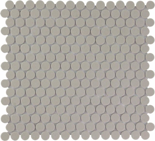 The Mosaic Factory London mozaïektegel 31.5x29.4cm wand en vloertegel Rond Porselein Grey Mat LOP2029