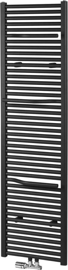 Ben Lineos handdoekradiator met handdoekhouder 1099W 60x177 5cm mat grafiet zwart