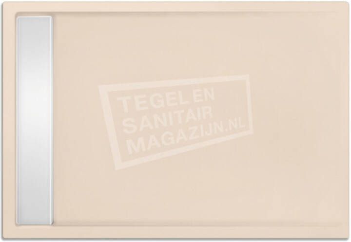 BeterBad-Xenz Easytray 140x90x5 cm acryl zelfdragende douchebak incl. gootcover creme mat