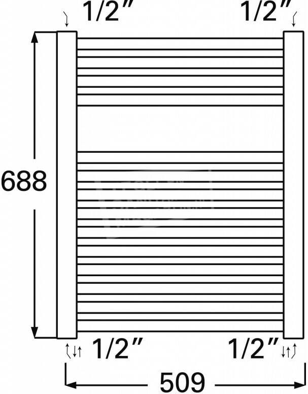 Plieger Palermo handdoekradiator (688x550) 244 Watt Chroom