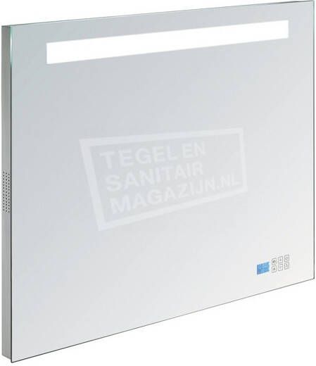 Sanilux Aluminium Spiegel Met Tl Verlichting En Radio100cm
