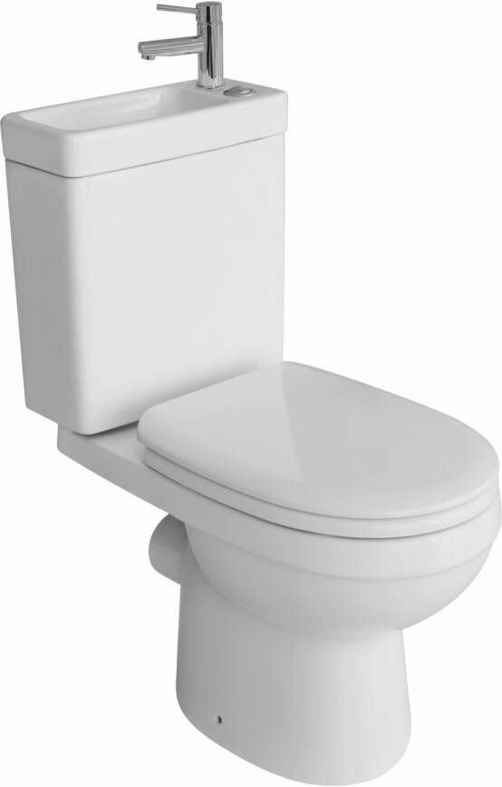 Allibert Toilet met Ingebouwde Fontein Keramiek Wit (inclusief kraan en afvoer)