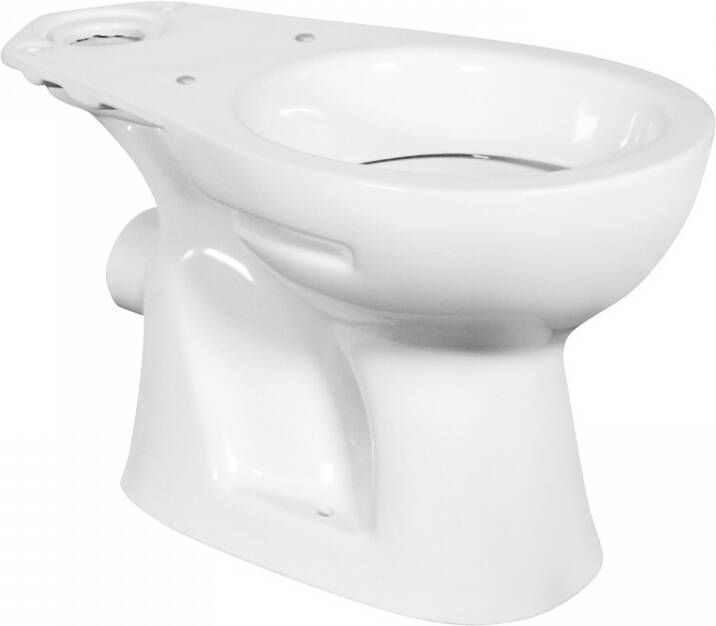 Boss & wessing Toiletpot Staand BWS Aqua Met Sproeier Muur Aansluiting Wit