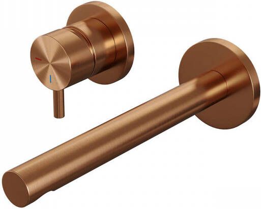 BRAUER Copper Edition Wastafelmengkraan inbouw rechte uitloop rechts hendel kort smal model B2 PVD geborsteld koper 5-GK-083-S5-65