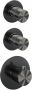 BRAUER Gunmetal Edition Regendoucheset inbouw hoofddouche 20cm Wandarm met inbouwdeel Gladde knoppen handdouche Staaf 1 stand PVD geborsteld gunmetal 5-GM-074 - Thumbnail 1