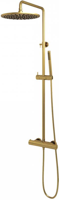BRAUER Gold Edition Regendoucheset opbouw hoofddouche 30cm glijstang handdouche staaf 1 stand gladde knoppen PVD geborsteld goud 5-GG-241