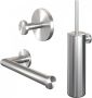 Brauer Toilet Accessoires Set Geborsteld RVS PVD met Toiletborstel Handdoekhaak en Toiletrolhouder - Thumbnail 1