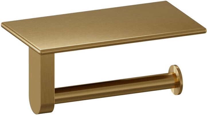 Brauer Toiletrolhouder Gold Edition Met Planchet Goud Geborsteld PVD