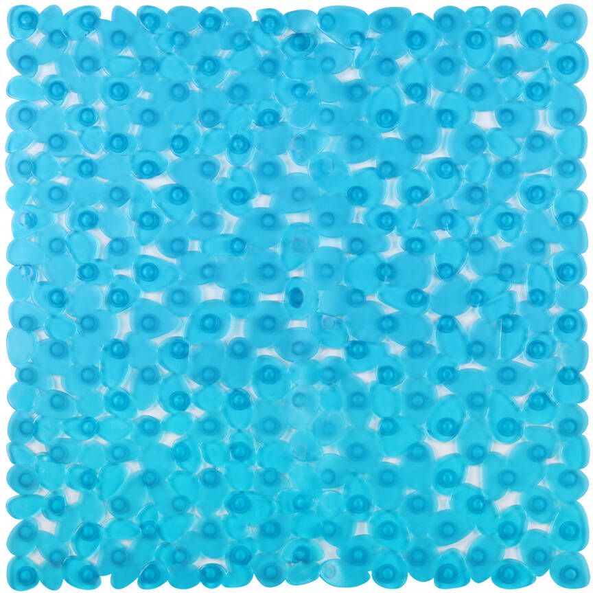 Differnz Lapis inlegmat douche antislip laag 100% PVC 54 x 54 cm blauw transparant