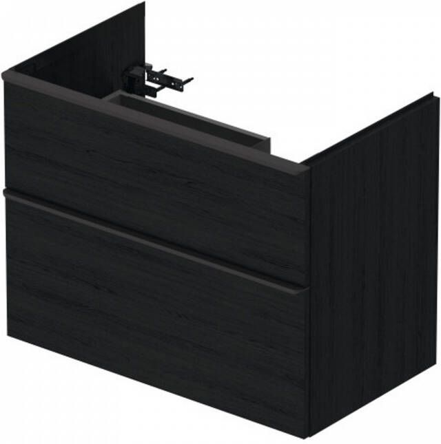 Duravit D-Neo wastafelonderkast voor wastafel rechts met 2 lades 81 x 46 2 x 62 5 cm eiken zwart mat