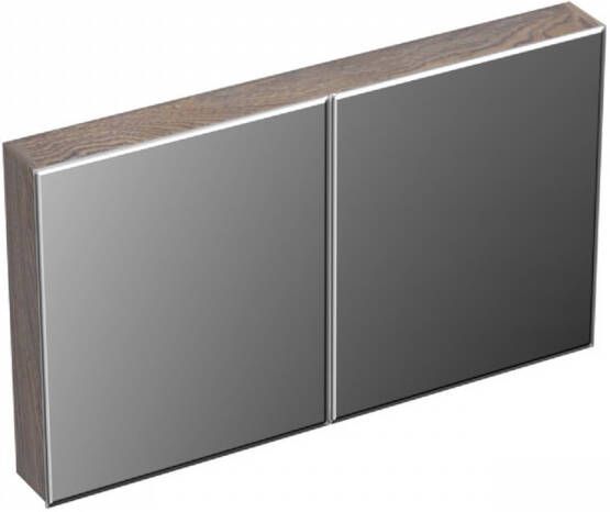 Forzalaqua Spiegelkast Uni 120x68.5x12.5 Cm 2 Deuren Tweezijdig Spiegel Eiken Silver Grey