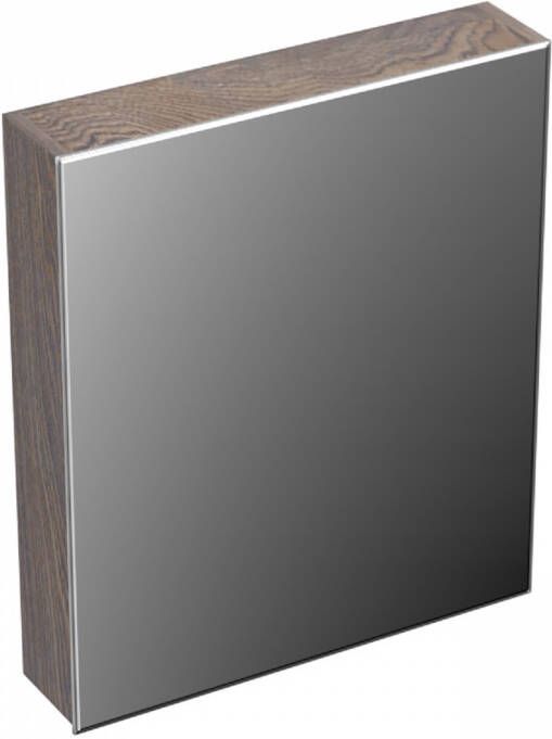 Forzalaqua Spiegelkast Uni 59.5x68.5x12.5 Cm 1 Deur Rechts Tweezijdig Spiegel Silver Grey