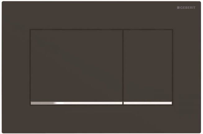 Geberit Sigma30 bedieningplaat 2-toets spoeling frontbediening voor toilet 24.6x16.4cm zwart mat 115.883.14.1