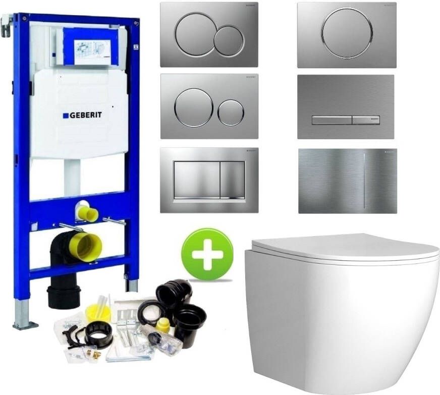 Geberit UP320 Toiletset Compleet | Inbouwreservoir | Mudo Randloos | Drukplaat