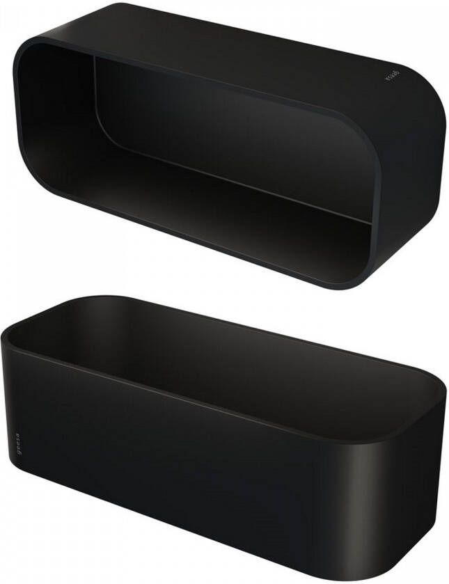 GEESA Frame Multibasket Planchet zwart rechthoekig kunststof 1x etage 80 x 250 x 111mm(HxBxD )