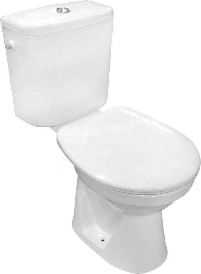 GO by Van Marcke Herat PACK staand toilet onder uitgang 23 cm met WCzitting reservoir met Geberit spoelmechanisme wit porselein 9770N003-7204