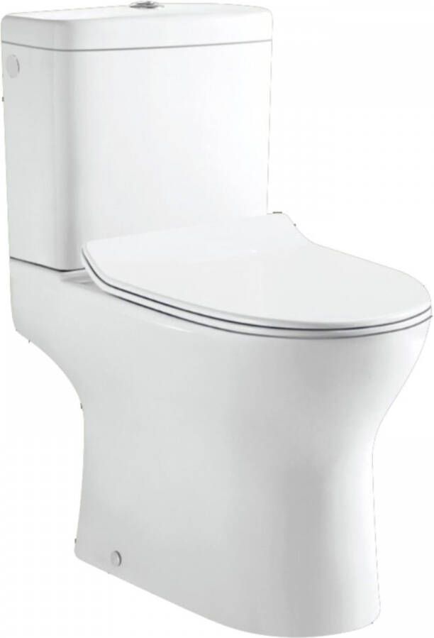 GO by Van Marcke Gustav PACK staand toilet S uitgang 22.5 cm reservoir met Geberit mechanisme 36 L porselein wit met dunne softclose en takeoff zitting MFZ 13 C