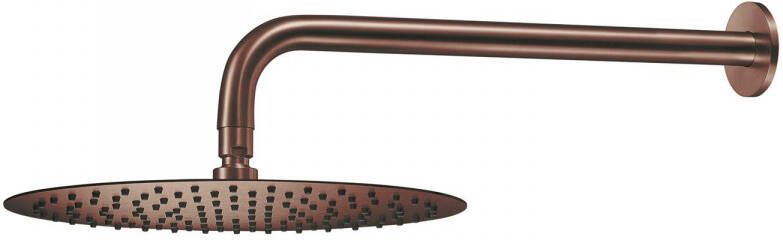 Qisani Flow 30cm ronde hoofddouche met wandarm Geborsteld PVD Copper (koper) 25621.05 - Foto 1