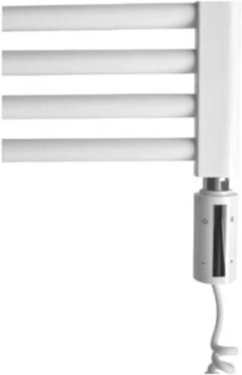 Sanicare electrische design radiator 111 8 x 45 cm. wit met WiFi thermostaat zwart HRAWZ451118 W