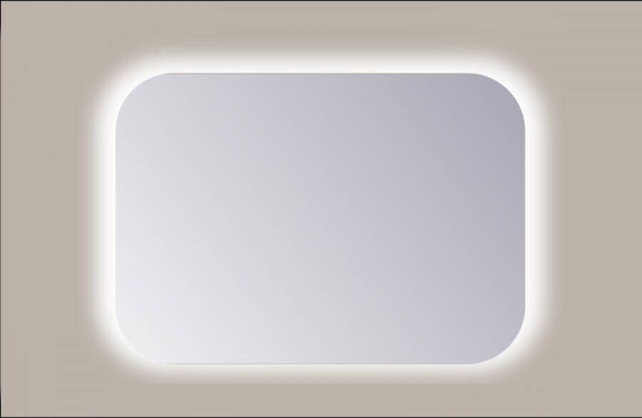 Sanicare Spiegel Rechthoek Q-Mirrors Afgeronde Hoeken 60x100 cm PP Geslepen LED Cold White Met Sensor
