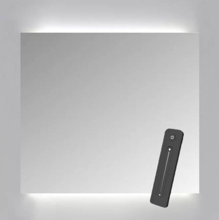 Sanicare Spiegelkast Qlassics Ambiance 60x60 cm Met Dubbelzijdige Spiegeldeur LED Verlichting En Afstandsbediening Aluminium Look