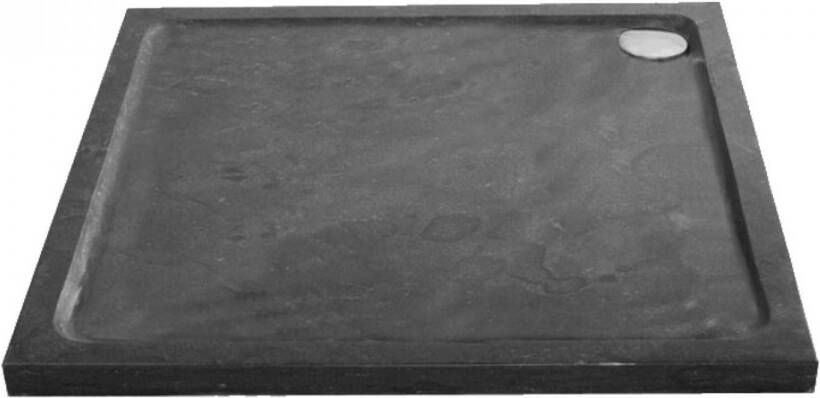 Sanilux Douchebak Natuursteen Jory 100x100x4 cm Vierkant Zwart bruin