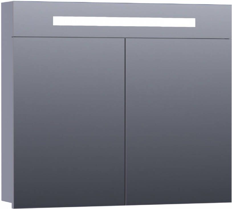 BRAUER 2.0 Spiegelkast 80x70x15cm verlichting geintegreerd 2 links- en rechtsdraaiende spiegeldeuren MDF mat grijs 7305
