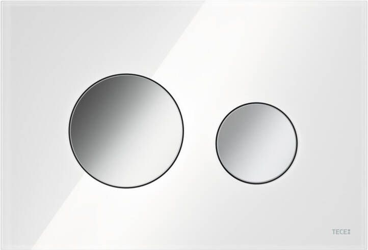 TeCe Loop bedieningsplaat voor duospoeltechniek glas wit toetsen glanzend chroom 9.240.660