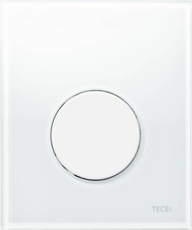 TECE Urinoir Bedieningsplaat Loop Glas Wit 10 4x12 4 cm (met witte toets)