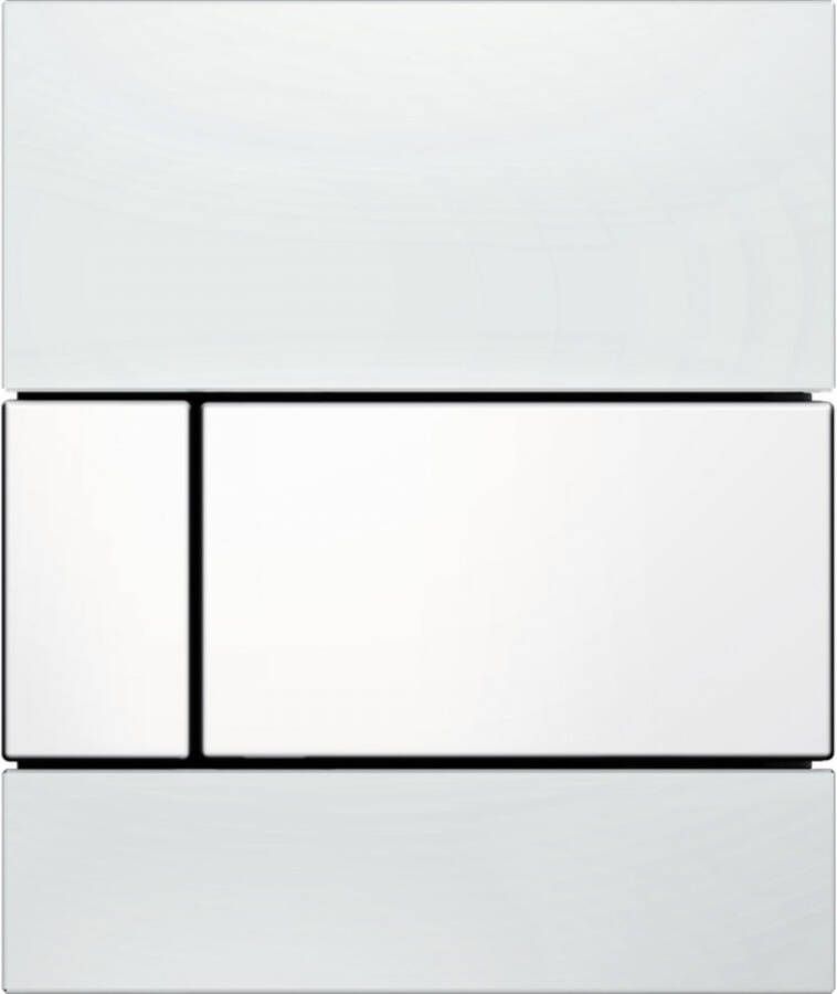 TECE Urinoir Bedieningsplaat Square Glas Wit 10 4x12 4 cm (met witte toetsen)