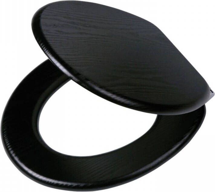 Tiger Toiletbril Blackwash Softclose MDF Zwart 37.5x5.5x43cm 252030746