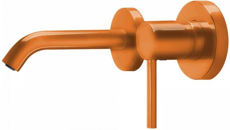 Tres Wastafelmengkraan Inbouw Study Colors 1-Hendel 14 cm Uitloop Recht Rond Oranje