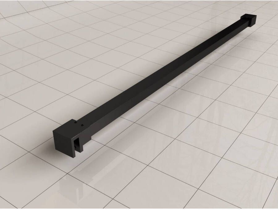Wiesbaden Slim set stabilisatiestangen 120 cm voor vrijstaande inloopdouches mat zwart 20.3461