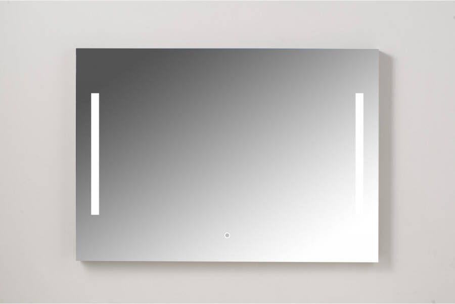 Xenz Badkamerspiegel Pacengo 140x70 cm Industrieel Zwart Frame met Verlichting en Spiegelverwarming