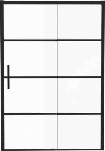 Luca Varess Senses rechtse douche schuifdeur 140 x 200 cm Lined glas mat zwart profiel