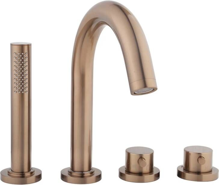 Wiesbaden Caral afbouwdeel badrandthermostaat 4-gats geborsteld brons koper PVD 29.6989