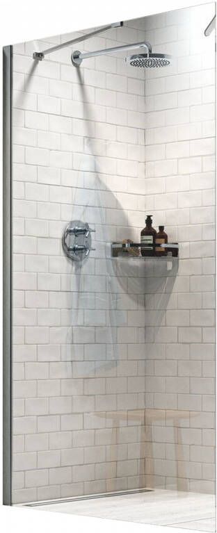 Sealskin Hooked inloopdouche 120x200cm 6mm veiligheidsglas chroom CCXA31206265100