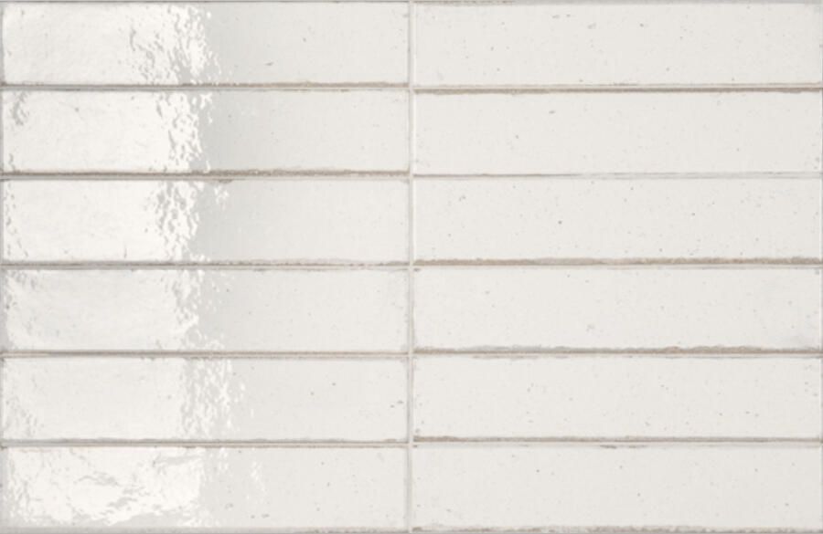 Tegeldepot Wandtegel Ceramic-Apolo Raku 6x27 cm Glans Warm White (Doosinhoud: 0 78 M2)